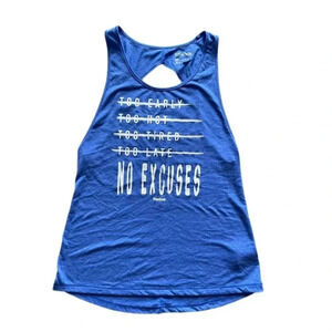 Reebok No Excuses Athletic Workout Tank Top Blue Women’s Medium